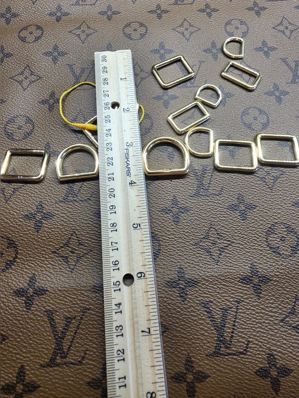 Louis Viutton Metal D-Rings and Rectangle Rings Set - Gold